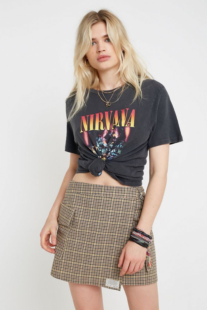 UO Check Print Wrap Mini Skirt Urban Outfitters UK