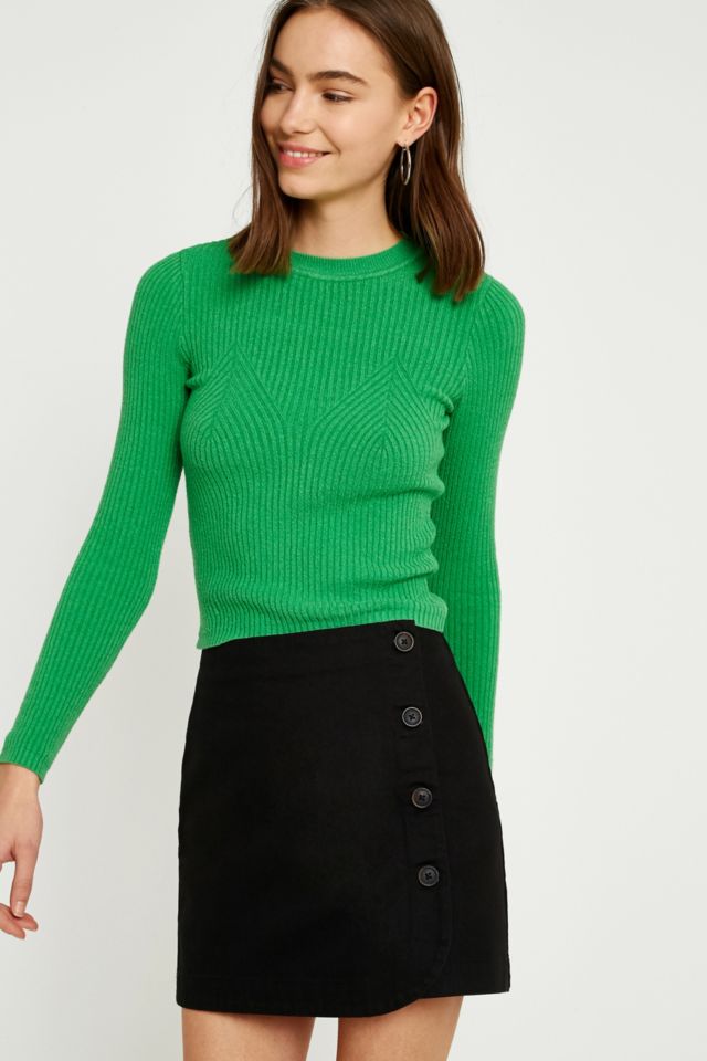 UO Shelly Twill Button-Down Mini Skirt | Urban Outfitters UK