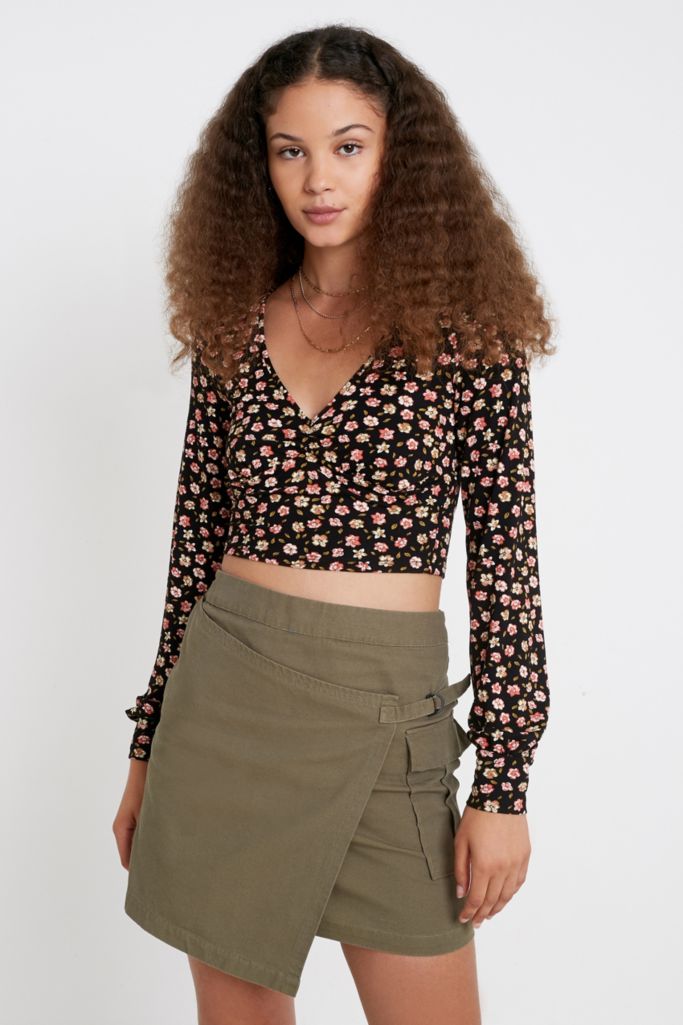 UO Parkwood Wrap Mini Skirt | Urban Outfitters UK