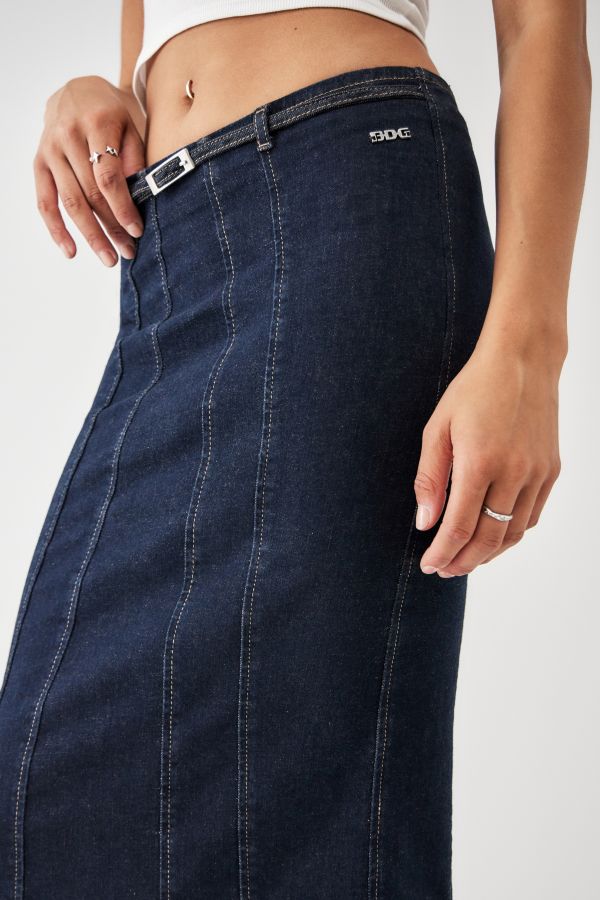 Vista diapositiva: 4: BDG Cari Gonna di Jeans Lunga con Cintura