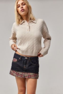 BDG Check Turnup Ultimate Mini Skirt