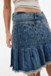 Thumbnail View 1: BDG Violet Pleated Denim Midi Skirt