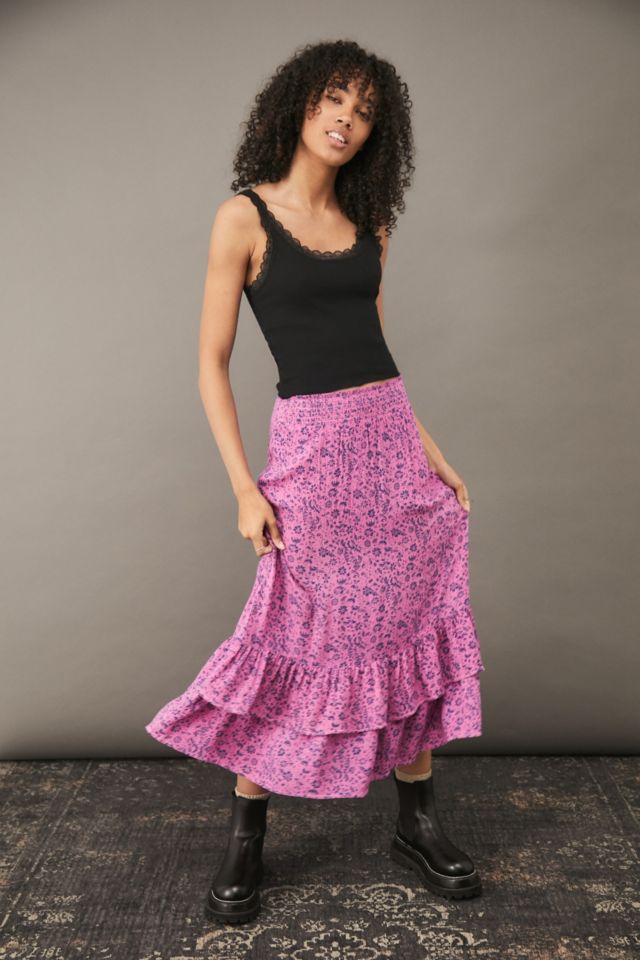 UO Hannah Overdyed Midi Skirt | Urban Outfitters UK
