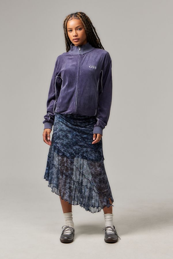 Slide View: 1: UO Asymmetric Mesh Midi Skirt