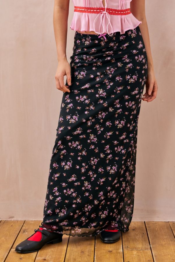 Vista diapositiva: 1: UO Ditsy Maxi gonna in maglia floreale