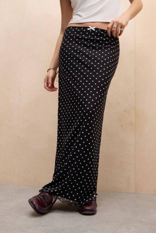 Slide View: 2: UO Polka Dot Mesh Maxirock