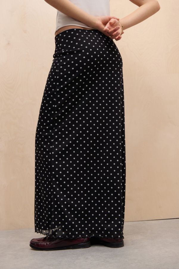 Slide View: 4: UO Polka Dot Mesh Maxirock