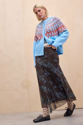 UO Contour Netz-Maxirock in Säulenform