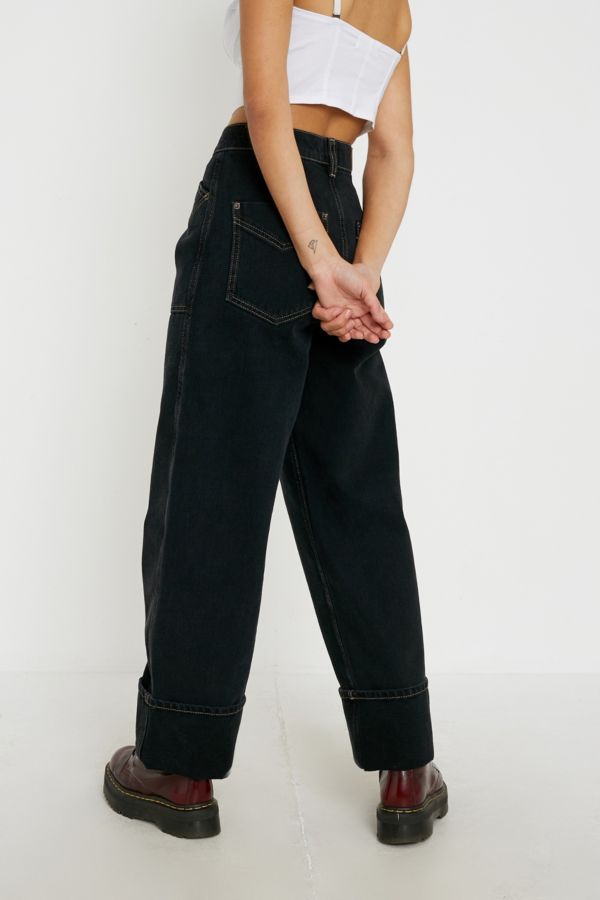 BDG Deep Cuff Black Jeans | Urban Outfitters UK