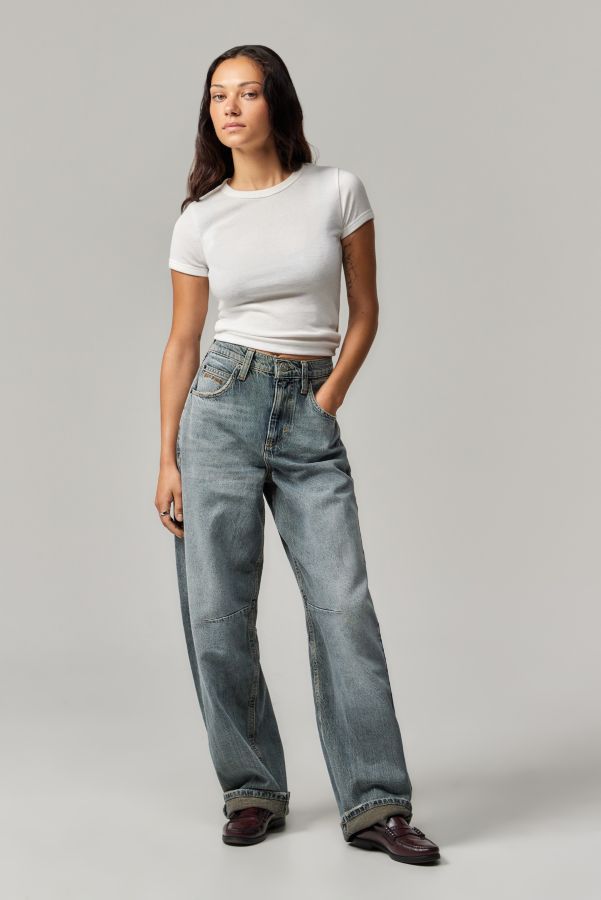 Slide View: 1: BDG Logan Boyfriend Grün Guss Jeans