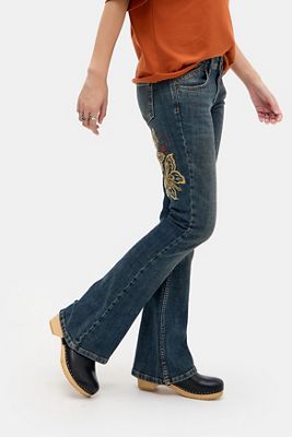 BDG Brooke Schmetterling Tiefbund Bootcut Schlaghosen