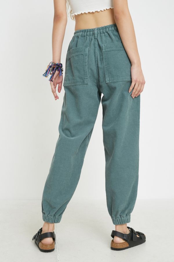 BDG Acid Seafoam Corduroy Jogger Trousers | Urban Outfitters UK