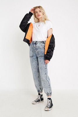 acid wash jogger jeans