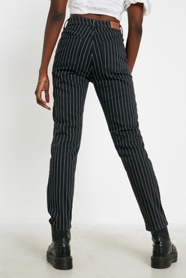 pinstripe mom jeans