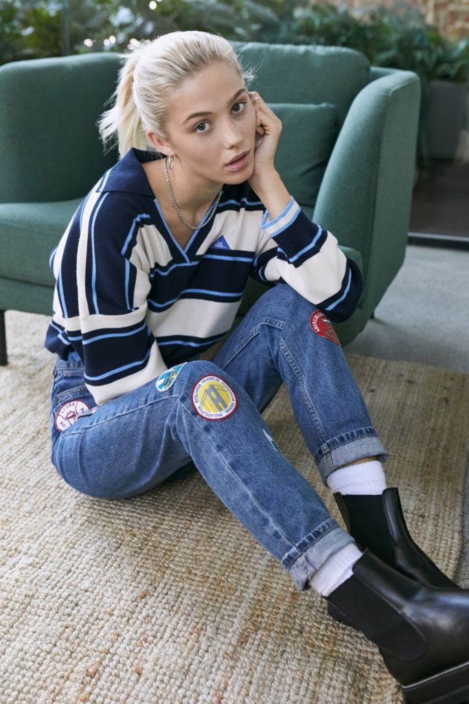 BDG '76 Allover Badge Mom Jeans | Urban Outfitters UK