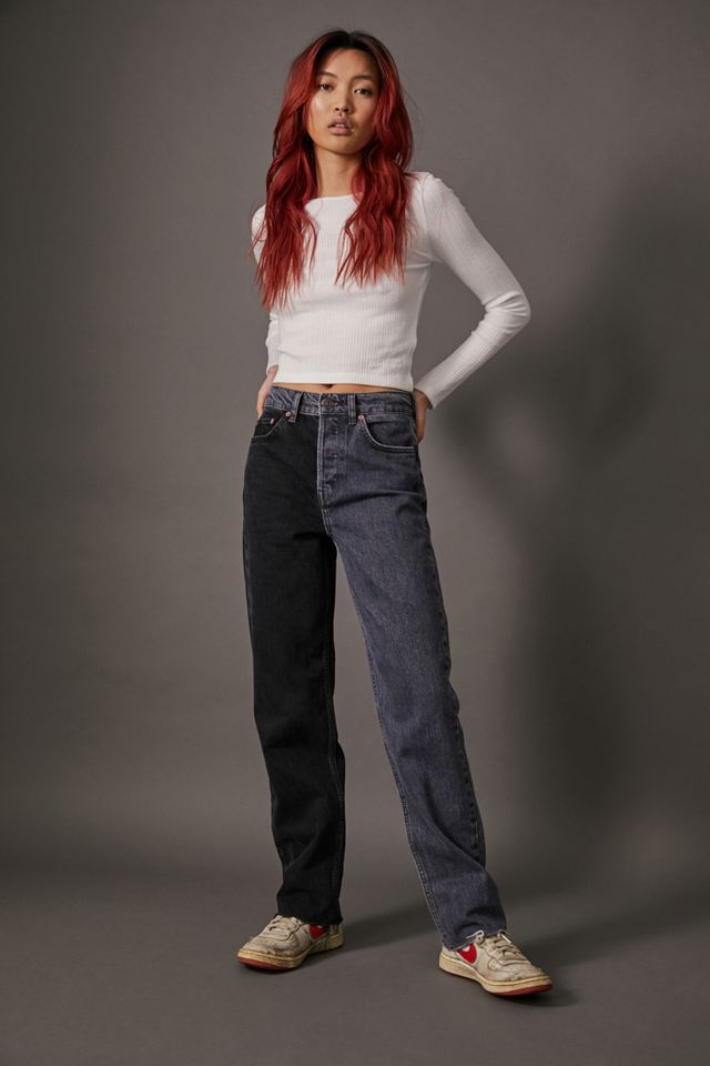 BDG Black TwoTone Pax Straight Leg Jeans Urban Outfitters UK