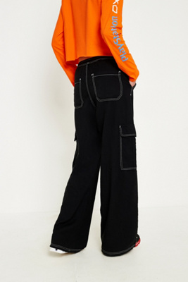 cream contrast stitch jeans