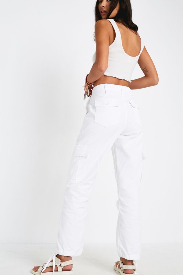 BDG Authentic White Cargo Trousers | Urban Outfitters UK