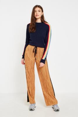 yellow and black striped trousers