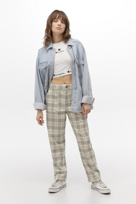 UO Monty Check Slim Cigarette Trousers 