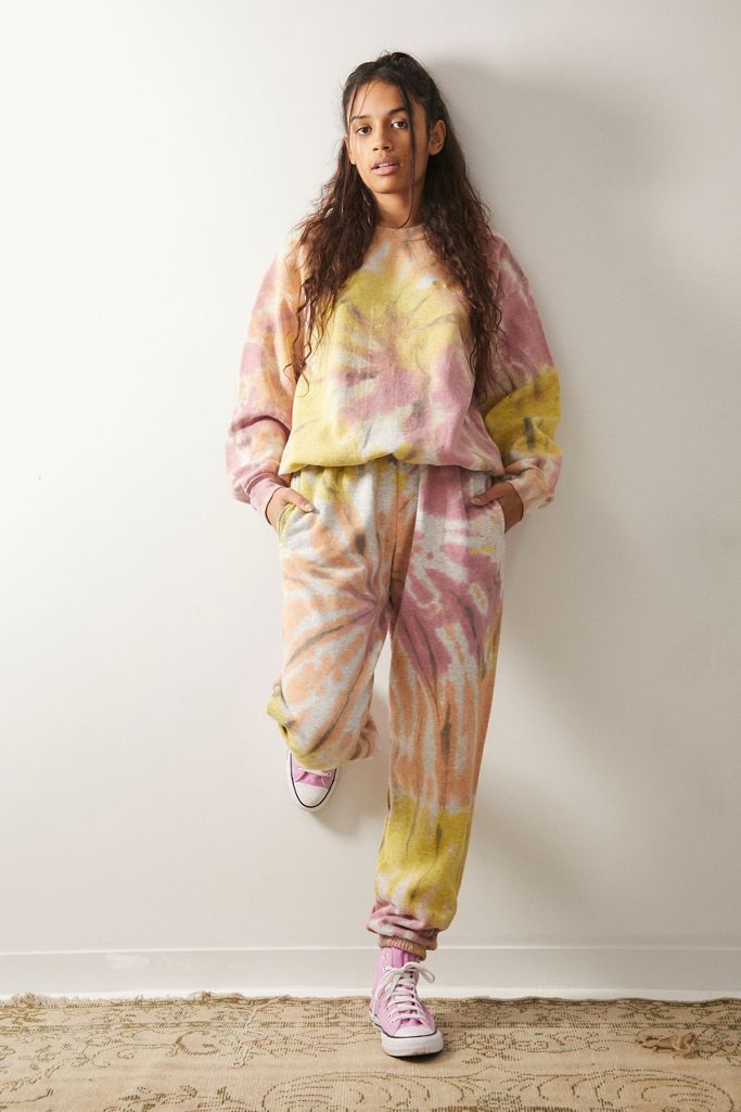 iets frans... Yellow Swirl Tie-Dye Sweatshirt and joggers set
