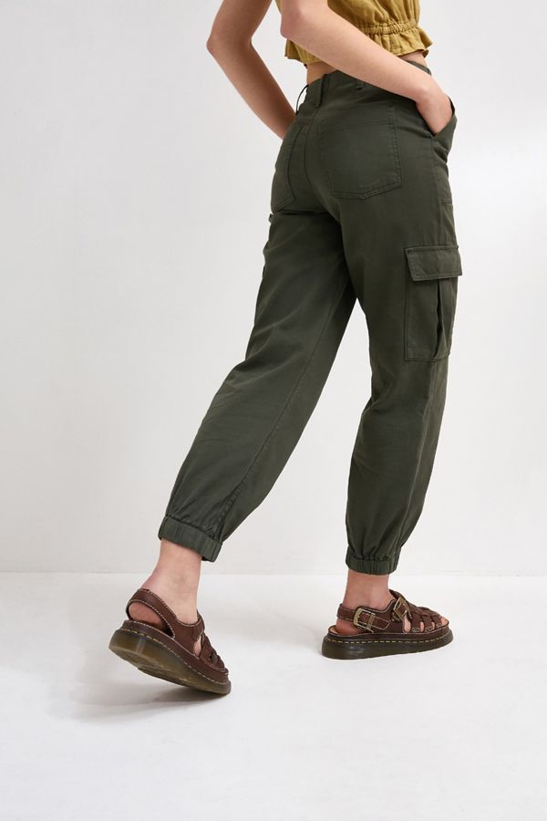BDG Khaki Cuffed Cargo Trousers Urban Outfitters UK
