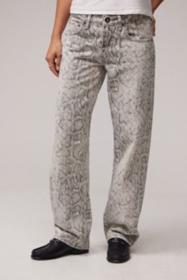 BDG Lenn Straight Leg Snake Print Trousers  