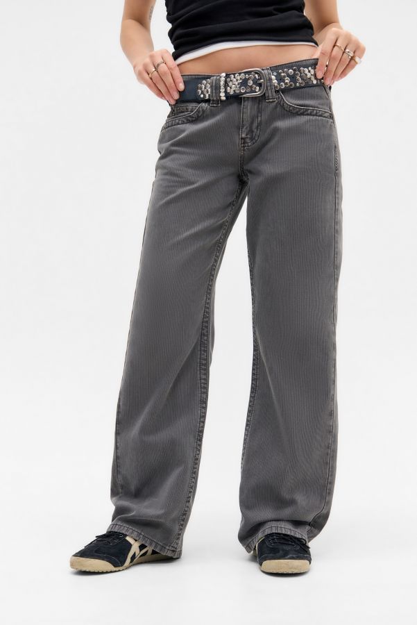 Slide View: 1: BDG Kayla Lowrider Textured Stripe Trousers