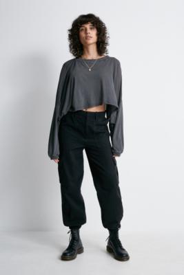 BDG Black Cuffed Cargo Trousers | Urban Outfitters UK