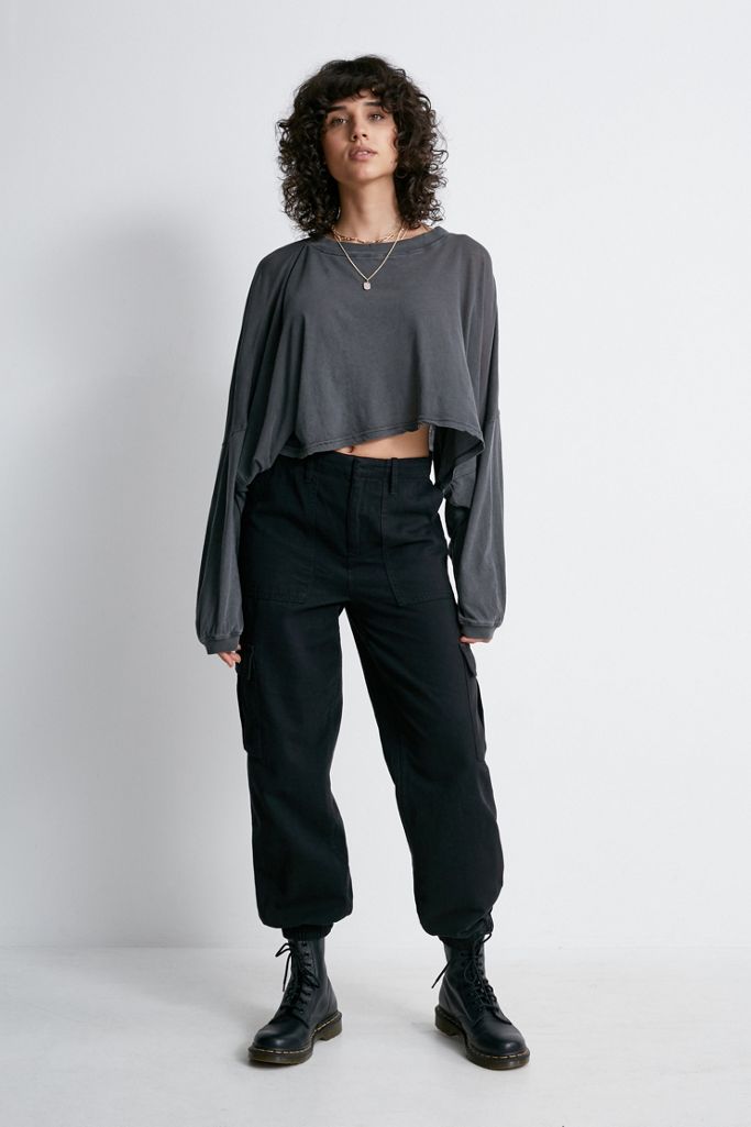 BDG Black Cuffed Cargo Trousers | Urban Outfitters UK