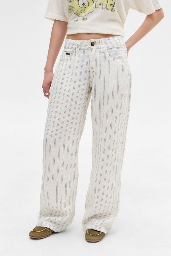 Vista diapositiva: 1: BDG White Kayla Stripe Linen Trousers