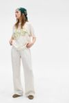 Thumbnail View 2: Pantalons en lin à rayures blanches Kayla BDG