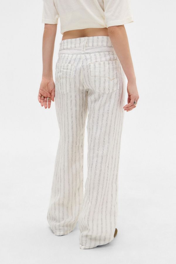 Slide View: 4: Pantalons en lin à rayures blanches Kayla BDG