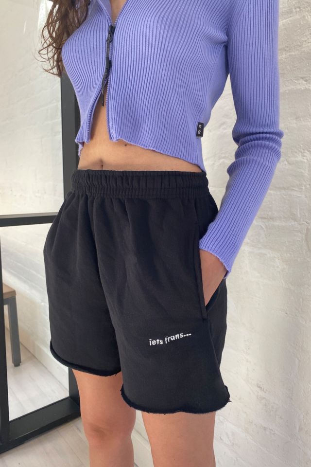 iets frans... Black Cut-Off Jogger Shorts | Urban Outfitters UK