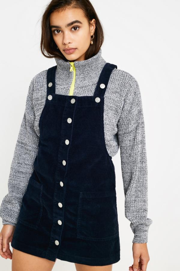 BDG Corduroy Button-Through Dungaree Dress | Urban Outfitters UK