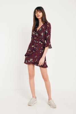 urban outfitters floral wrap dress