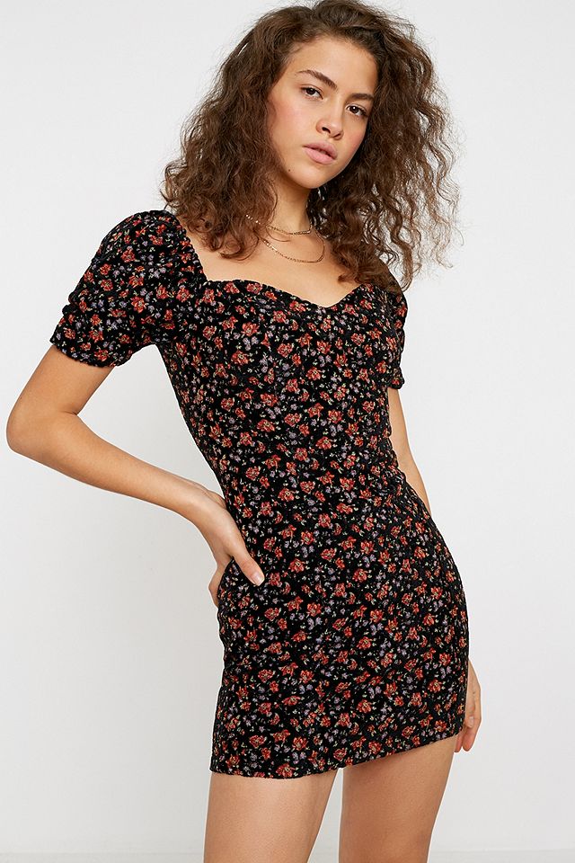 UO Chelsea Jacquard Floral Mini Dress | Urban Outfitters UK