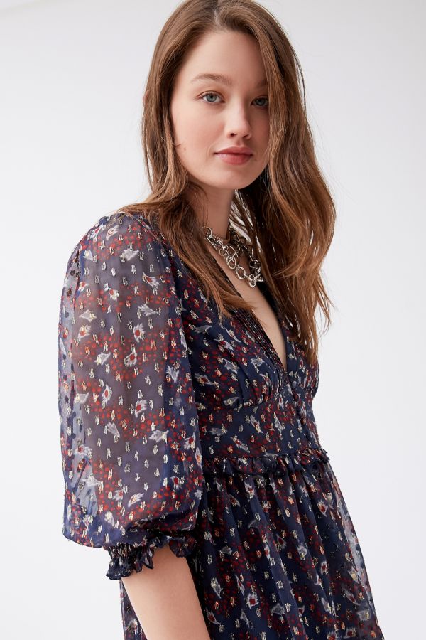 UO Printed Chiffon Mini Dress | Urban Outfitters UK