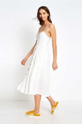 urban outfitters white midi dress