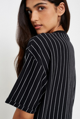 pinstripe t shirt dress