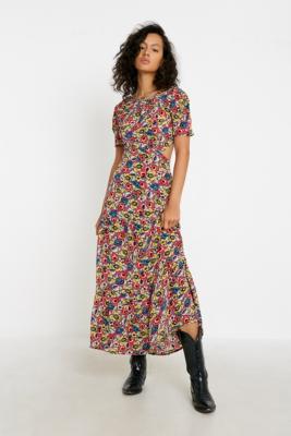 silk floral maxi dress