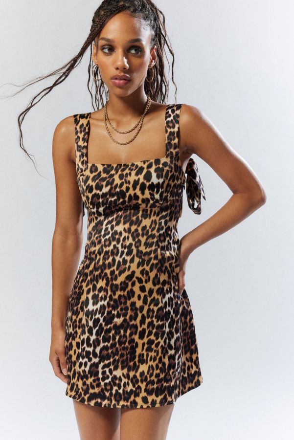 Slide View: 3: Light Before Dark Leopard Print Mini Dress