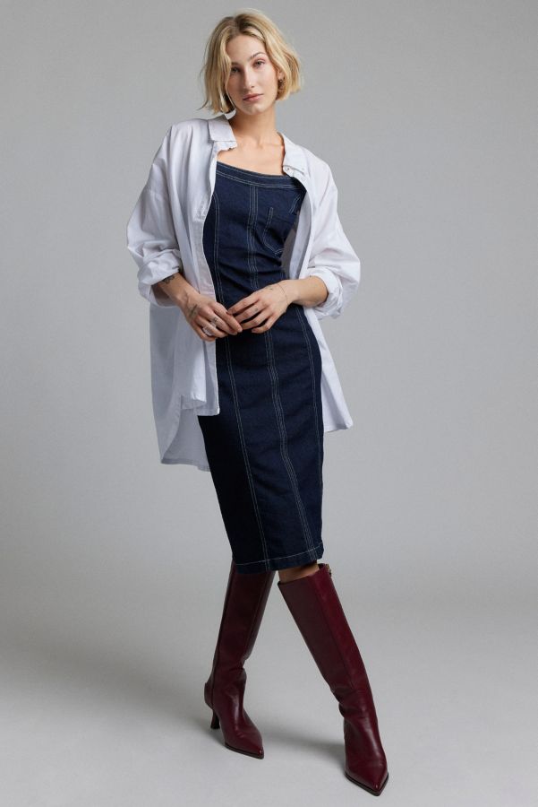 Slide View: 4: Robe midi en denim BDG Finley