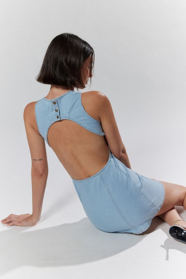 Slide View: 3: Silence + Noise Lilith Denim Cutout Shift Dress