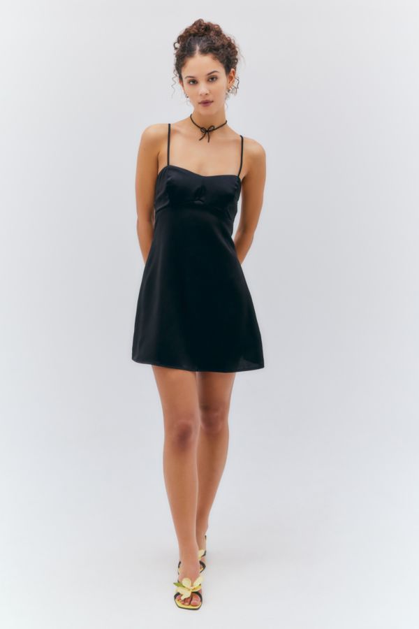 Slide View: 1: Light Before Dark Bella Bow Tie-Back Mini Dress