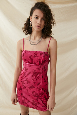 pink velvet slip dress