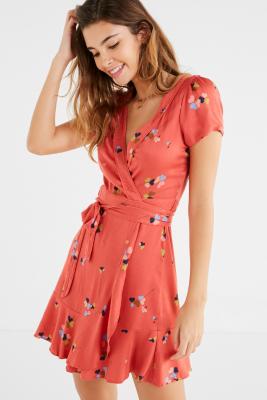 urban outfitters floral wrap dress