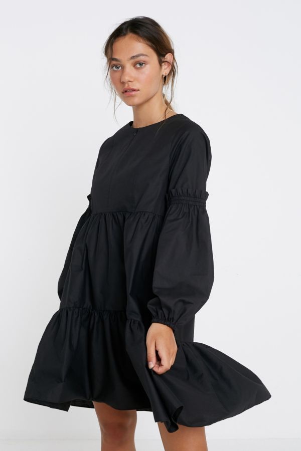 UO Poplin Smock Mini Dress | Urban Outfitters UK