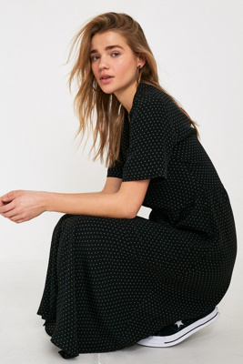 uo pindot midi shirt dress