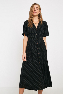 urban outfitters polka dot midi dress